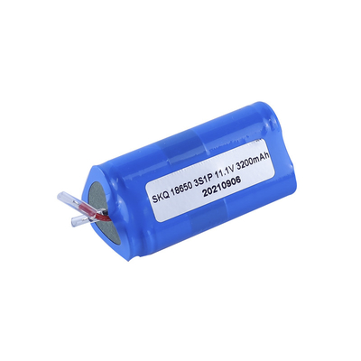 Bateria de lítio 1,6A 3C 3200mAH 11,1V recarregável 18650 Pacote de bateria MSDS