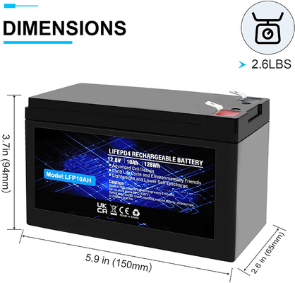 Bateria recarregável de fosfato de lítio LFP IP67 12,8V 100Ah LiFePO4