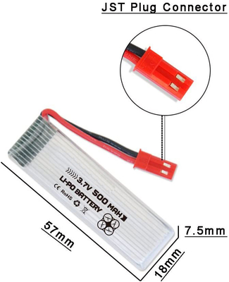 Bateria de polímero de íon de lítio recarregável NCM 3,7 V 500 mAh bateria lipo