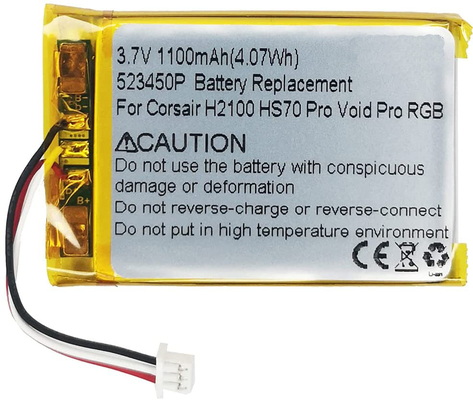 3,7 V 1100 mah Corsair Void Pro / substituição da bateria Corsair Void 523450P