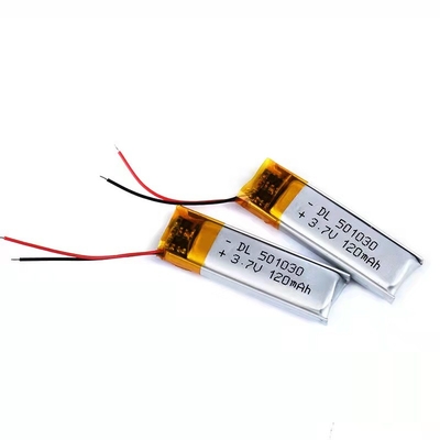 Bateria de polímero de lítio 120mAh 0,12A Bateria recarregável para fone de ouvido Bluetooth 1S1P