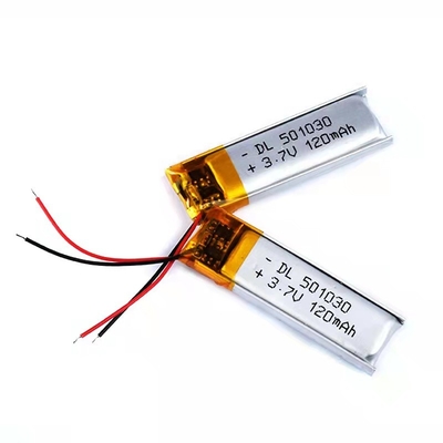 Bateria de polímero de lítio 120mAh 0,12A Bateria recarregável para fone de ouvido Bluetooth 1S1P