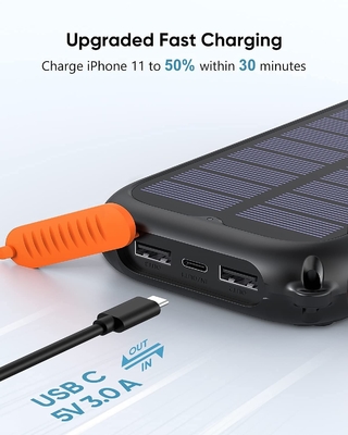 Estação de banco de energia solar real portátil de manivela 26800mAh NCM
